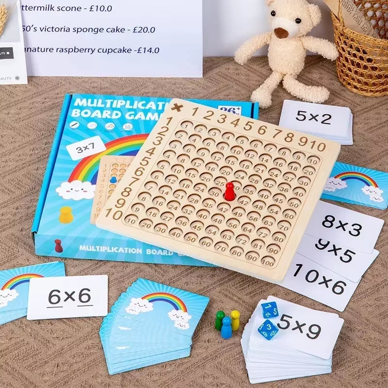 Montessori Multiplication Wooden Board Game Kids Learning Educational Toys 99 Multiplication Table Math Addition Teaching Aids