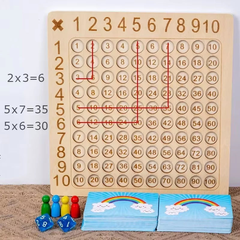 Montessori Multiplication Wooden Board Game Kids Learning Educational Toys 99 Multiplication Table Math Addition Teaching Aids