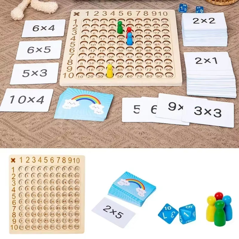 Montessori Multiplication Wooden Board Game Kids Learning Educational Toys 99 Multiplication Table Math Addition Teaching Aids