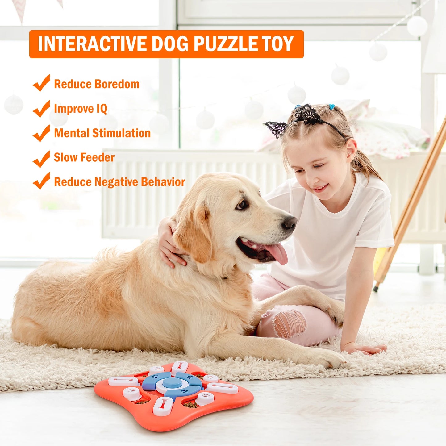 Dog Puzzle Toys for IQ Training & Mental Enrichment, Interactive Dog Toys for Large Medium Small Dogs，Dog Treat Puzzle Dispensin