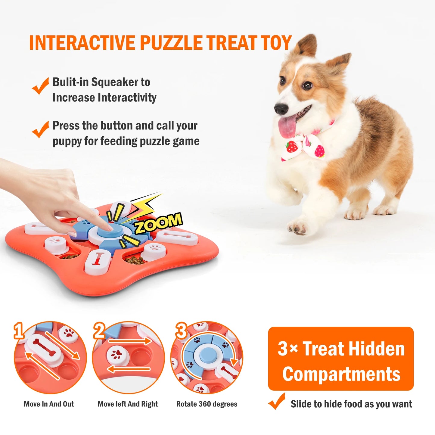 Dog Puzzle Toys for IQ Training & Mental Enrichment, Interactive Dog Toys for Large Medium Small Dogs，Dog Treat Puzzle Dispensin